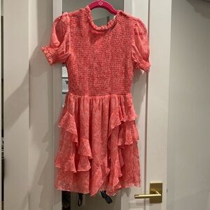 Vici/Olivaceous coral pink floral mini dress size Medium!